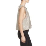 Free People Silver Metalic Crop Tank Top Photo 3