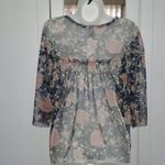 Belle Sky NWOT Belle + Sky Floral Print Mesh Top Photo 1