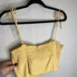 ZARA | Yellow Polka Dot Tank Large NWT Spaghetti Strap Butter Yellow Photo 1