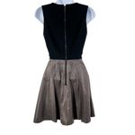 Alice + Olivia NEW Reza Genuine Leather Lambskin Sleeveless Mini Skater Dress Photo 3