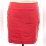 Ann Taylor  | Strawberry Red Classic Cotton Pencil Mini Skirt Size 14 Large L Photo 0
