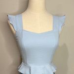 Altar'd State Baby Blue Ruffle Sleeve Cropped Tank Top Size XS Photo 0