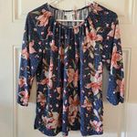 Rebecca Malone  Womens Size Medium Floral Lily 3/4 Sleeve Sequin Spring Flowy Photo 0
