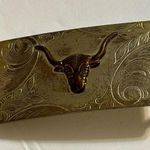 Vintage Texas Longhorn Nickel Silver Plated Women’s Belt Buckle Photo 0