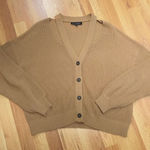 Eloquii  Tan Cropped Cutout‎ Cardigan Sweater Ribbed Button Front Size 18 20 Photo 0
