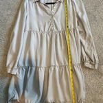 ZARA Women's Size Medium Beige Chic Tiered Shirt Dress Light Gray Mini Summer Photo 6