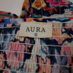 Aura My Hope Haven Navy Floral Print Puff Sleeve Cotton Crop Top Shirt Blouse Photo 2