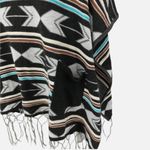 Double Zero  Turtleneck Fringe Poncho Size M Boho Southwest Pockets Western Photo 7