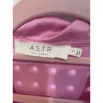 ASTR The Label Pink Satin Long Sleeve Cropped Tie Collared Shirt Size S Wrap Photo 4