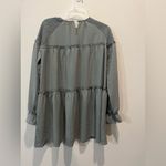 Pink Lily Boutique Sage Green Long Sleeve Ruffle Dress Size XS (M/L fit) Photo 5