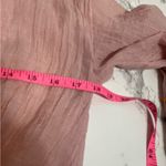 Ivy Jane  zig zag trim bell sleeve tie front top pink Sz S Photo 4