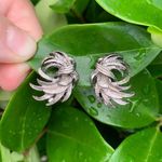 Vintage Dark Gray/Silver Spiky Textured Clip Photo 4