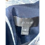 J. Crew Womens Chevron Striped Fit & Flare Linen Mini Dress Cut Out Back Blue Size 8 Photo 4