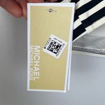 Michael Michael Kors Striped Zip Up Bikini Top Small Preppy Nautical White Photo 2