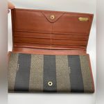 Fendi - Brown/Tan Pequin Coated Canvas and Leather Long Flap Wallet | Authentic Photo 14