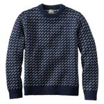 Vintage LL Bean Blue White Birdseye Norwegian Wool Blend Sweater sz Ladies Large Photo 0