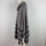 Banana Republic Poncho Sweater Womens M Taupe Cowl Neck Stripe Oversized Slouchy Photo 7
