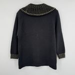 VTG Chelsea Way sweater L cowlneck pullover beaded floral embellished black gold Size L Photo 3