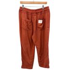 Anthropologie  The Nomad Cargo Pants Rust Orange Drawstring Waist Cropped L NWT Photo 5