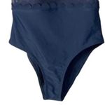 Cupshe  Swimsuit Womens Size M One Piece Blue Molded Cups Ruffles Shoulde NWT Photo 7