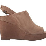 Lucky Brand  Brown Suede Peep Toe Wedge Heels Photo 0