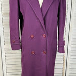 J&H FASHIONS Vintage 80's Women's Double Breasted Wool Overcoat Purple Photo 0