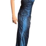 J&J Strapless long blue dress with beading and corset 10/M Size M Photo 2