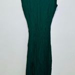 Reformation Emerald Green A-Line Crewneck Cap Sleeves Gavin Midi Dress Size 4 Photo 2