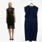 Bardot  Artizia Medium High Neck Cocktail Lace Panel Dress In Black Size 8 Photo 1