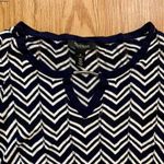 White House | Black Market Navy Chevron Sweater Top Tunic Women Medium Photo 3
