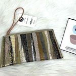 NWT Disa Artisanal Fish Skin Handmade in Iceland Clutch Bag OS Gold Photo 0