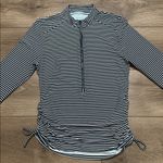 Carve Designs  Cruz Navy Stripe‎ 1/2 Zip Long Sleeve Swim Rashguard Size Small Photo 1