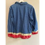 Vintage Lemon Grass 100% Cotton Denim Button Up Shirt Sz XL Embroidered 90s Y2K Blue Photo 5