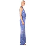 Poupette St. Barth Jena Jumpsuit Small Blue Floral Batik Satin Tropical Boho NEW Photo 4
