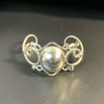 Mexican Vintage Silver 925 Sterling Silver Cuff Bracelet Domed Center Photo 0