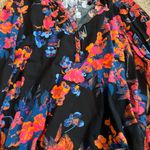 Maeve  by ANTHRO, Orange, red, blue print Blouse with Mandarin Collar size Small Photo 6