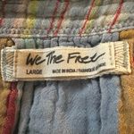 Free People  Oversized Bohemian Gauze Lucy Swing Top in Blue Plaid Size Large Photo 8