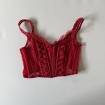 Victoria's Secret  Dream Angels‎ Red Lace-Up Corset Top Size M Photo 1