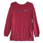 Peloton Small Top Sweatshirt Spell Out Logo Graphic Long Line Hi Lo Long Sleeve Photo 0