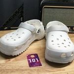 Crocs Classic Hiker Clogs Women's 11 White Buckle Strap Outdoor Comfort Shoes Photo 0