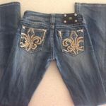 Miss Me Jeans Bling Fleur De Lis Size 26 Photo 0