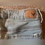 American Eagle  Shortie Distress Blue White Washed Denim Jean Shorts Lace Pockets Photo 12