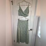 SheIn Women 2 piece set Green Floral Maxi Skirt and top Size M Photo 2
