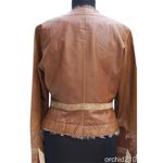 Cache Lamb Leather Lamb Fur Trim Suede Jacket Coat Lined Embellshed NWT $598 Photo 6
