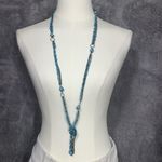 Boho Long Beaded Necklace Blue Multi Photo 0