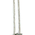 Long Triple Strand Silver Tone Beach Theme Necklace Photo 0