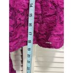 Forever 21  + Fuchsia Lace Long Bell Sleeve Blouse Size‎ 1X Keyhole Crop Ruffle Photo 3