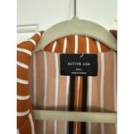 Active USA  Women's Brown & White Stripes Long Sleeve Mustard Blazer Size Small Photo 1