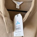 Time & Tru NEW Quarter Button Pullover Sweater Tan Size XL Pockets Long Sleeve Photo 3