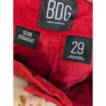 BDG Urban Outfitters Women's Corduroy Jeans Slim Straight Leg High Rise Red 29 Photo 9
